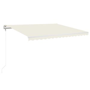 vidaXL markise 450x350 cm automatisk betjening cremefarvet