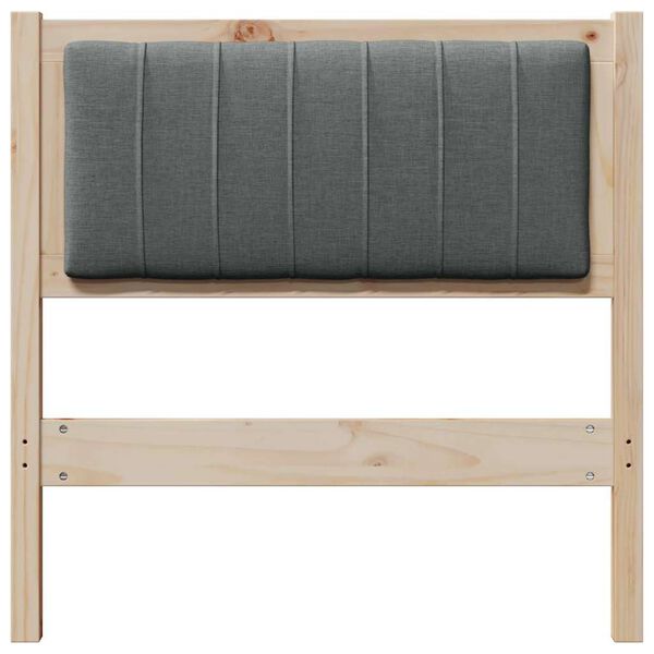 vidaXL Polstret sengegavl med hovedg&aelig;rde Brun 75 cm Massiv fyrretr&aelig;