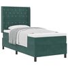 vidaXL Box spring seng med madras M&oslash;rkegr&oslash;n 100 x 200 cm Fl&oslash;jl