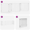 vidaXL hundel&aring;ge med d&oslash;r 6 paneler 480 cm foldbar poppeltr&aelig; hvid