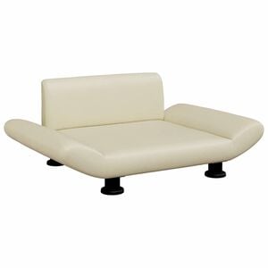 vidaXL hundeseng 70x45x28 cm kunstl&aelig;der cremefarvet