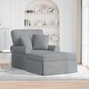vidaXL Chaise lounge med volant med pude Lysegr&aring; 91 x 157 x 91 cm Stof