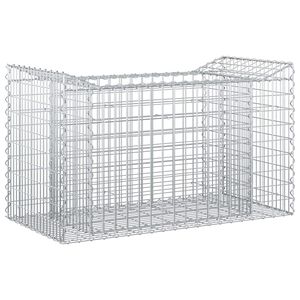 vidaXL Gabion h&oslash;jbed 50 x 100 x 60 cm Galvaniseret st&aring;l S&oslash;lv