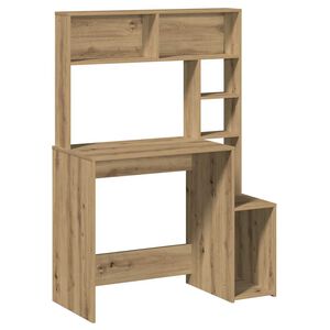 vidaXL skrivebord m. hylder 100x45x140 cm konstrueret tr&aelig; kunsteg