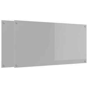 vidaXL K&oslash;kken bagv&aelig;g 2 pcs Lysegr&aring; 120 x 60 cm h&aelig;rdet glas