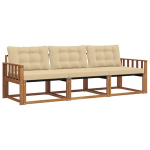 vidaXL Udend&oslash;rs sofagruppe med pude 3 pcs Naturlig og Beige