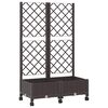 vidaXL Haveplantekasse med espalier og hjul Brun 80 x 40 x 131,5 cm PP