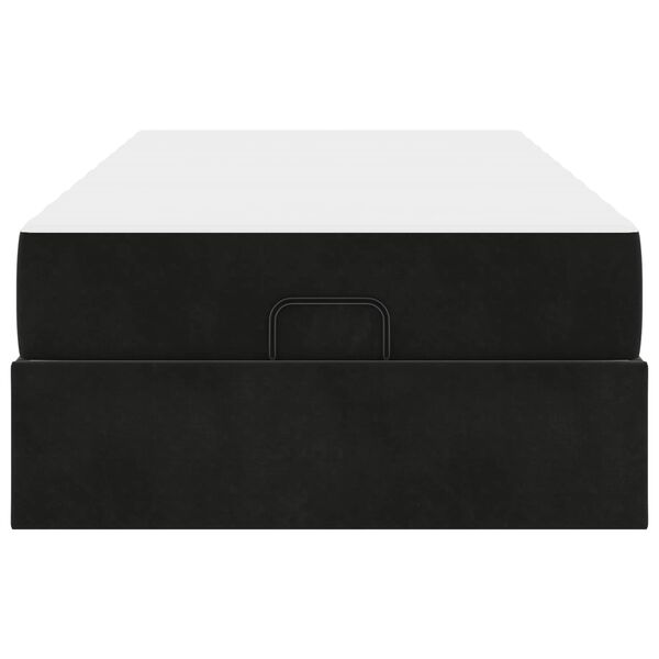 vidaXL Sengeramme med madras med madras 2 pcs Sort Fl&oslash;jl