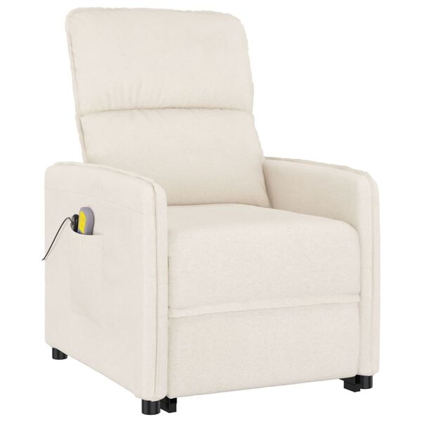 vidaXL løftestol med massagefunktion mikrofiberstof Beige