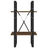 vidaXL bogreol m. 2 hylder 40x30x70 cm konstrueret træ brun egetræ