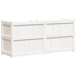vidaXL plantekasse 150x50x70 cm massivt fyrretr&aelig; hvid