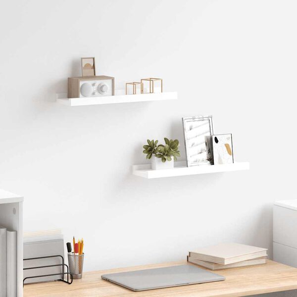 vidaXL gallerihylder 2 stk. 40x9x3 cm MDF hvid