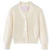 Strikket cardigan til b&oslash;rn str. 92 strik snehvid