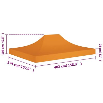 vidaXL tag til festtelt 4x3 m 270 g/m² orange