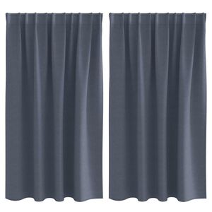 vidaXL M&oslash;rkl&aelig;gningsgardiner med ringe 2 pcs Antracit 140 x 140 cm