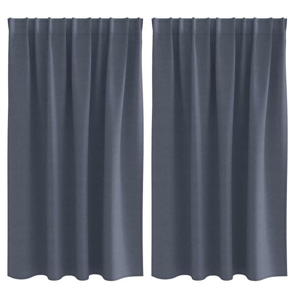 vidaXL M&oslash;rkl&aelig;gningsgardiner med ringe 2 pcs Antracit 140 x 140 cm