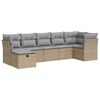 vidaXL sofas&aelig;t til haven 7 dele med hynder polyrattan beige