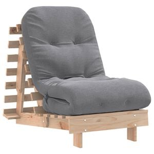 vidaXL futon med madras 60x206x11 cm massivt fyrretr&aelig;