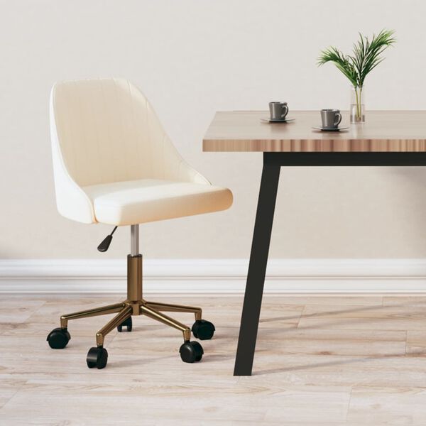 vidaXL drejelig spisebordsstol fl&oslash;jl cremefarvet