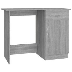 vidaXL skrivebord 100x50x76 cm konstrueret tr&aelig; gr&aring; sonoma-eg