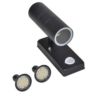 LED v&aelig;glampe i rustfrit st&aring;l, sort *Cylinder formet med sensor*
