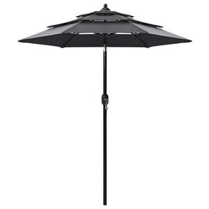 vidaXL parasol 2 m aluminiumsstang 3 niveauer antracitgr&aring;