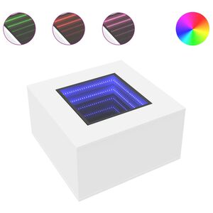 vidaXL sofabord med LED-lys 60x60x40 cm konstrueret tr&aelig; hvid