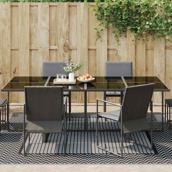 vidaXL Udend&oslash;rs t&aelig;ppe ARAKIL Sort og gr&aring; 250 x 250 cm PP