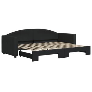 vidaXL daybed med udtr&aelig;k 80x200 cm stof sort