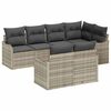 vidaXL Havesofa S&aelig;t 7 stk. Lysegr&aring; Poly rattan