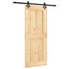vidaXL Skyded&oslash;r Naturfarvet og sort 85 x 210 cm Massivt Fyrretr&aelig;