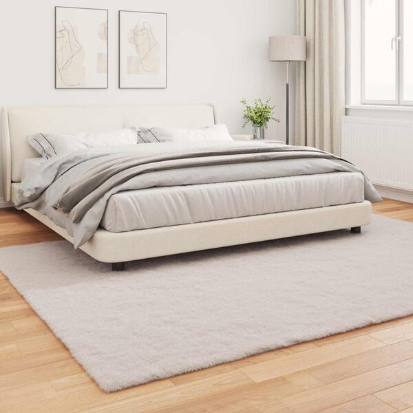 vidaXL Faux Kanin Pels T&aelig;ppe Olite Beige 200 x 280 cm Polyester