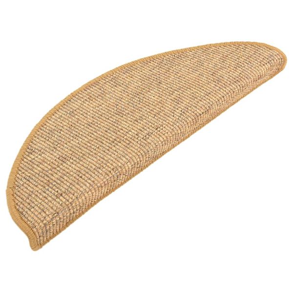 vidaXL trappemåtter 15 stk. 65x21x4 cm sisal halvrund store