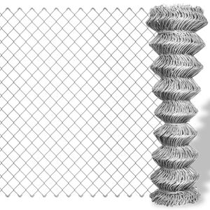 vidaXL fletv&aelig;vshegn galvaniseret st&aring;l 25 x 1 m s&oslash;lvfarvet