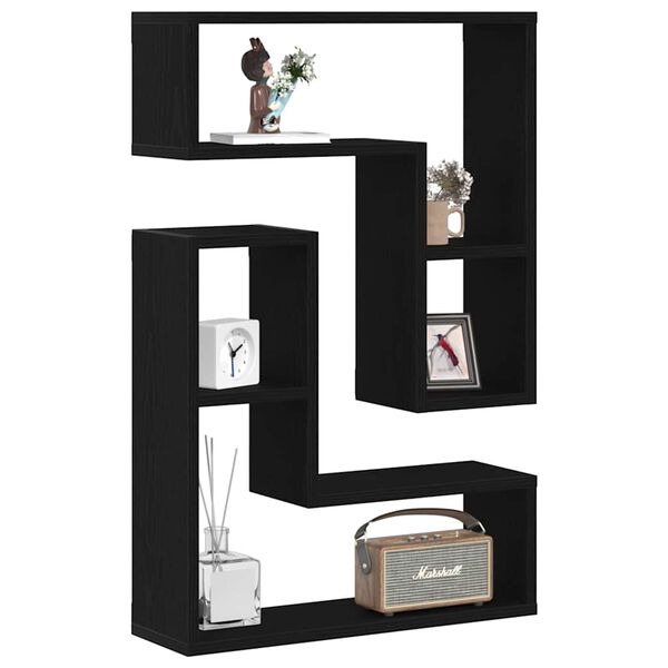 vidaXL V&aelig;ghylde 2 pcs Sort eg 50 x 15 x 85 cm Konstrueret tr&aelig;