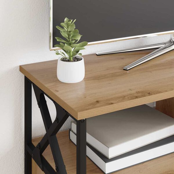 vidaXL TV-skab Artisan Egetr&aelig; 90 x 33 x 45 cm Ingeni&oslash;rtr&aelig; og st&aring;l