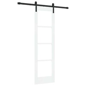 vidaXL Skyded&oslash;r ORKDAL Hvid 61 x 198,5 cm Massivt fyrretr&aelig; og glas