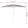 vidaXL haveparasol med LED-lys og st&aring;lstang 268x268x226 cm brun
