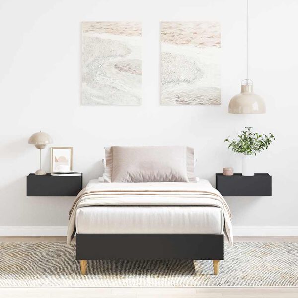 vidaXL sengeramme uden madras 100x200 cm konstrueret træ sort