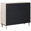 vidaXL Sideboard med hylde Hvid 90 x 33,5 x 75 cm Massivt mangotr&aelig;