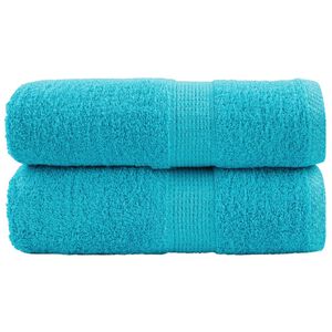 vidaXL Premium vaskeh&aring;ndkl&aelig;der SOLUND 2 stk. turkis 30x30 cm 600 gsm