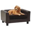 vidaXL hundesofa 60x43x30 cm plys og kunstlæder brun