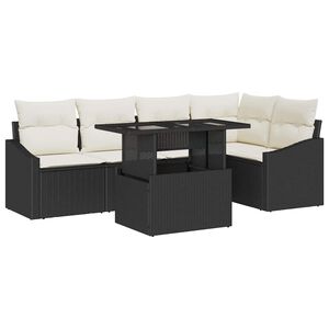 vidaXL Havesofa S&aelig;t 6 stk. Sort og Cream