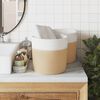 vidaXL opbevaringskurve 2 stk. Ø28x28 cm bomuld beige og hvid