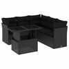 vidaXL sofas&aelig;t til haven 6 dele med hynder polyrattan sort