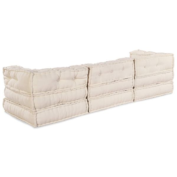 vidaXL Modulsofa 3 pcs Creme Stof
