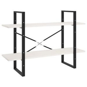 vidaXL bogreol med 2 hylder 100x30x70 cm massivt fyrretr&aelig; hvid