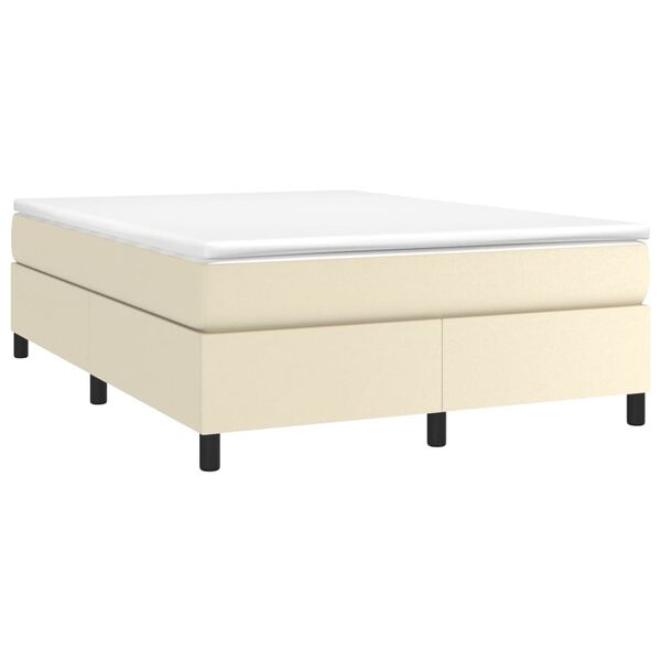 vidaXL Boxspring sengeramme 140x200 cm kunstl&aelig;der cremefarvet