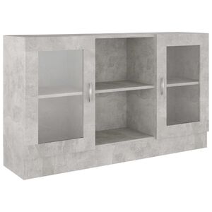 vidaXL vitrineskab 120x30,5x70 cm konstrueret tr&aelig; betongr&aring;