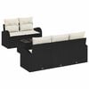 vidaXL Havesofa S&aelig;t 6 stk. Sort polyrattan